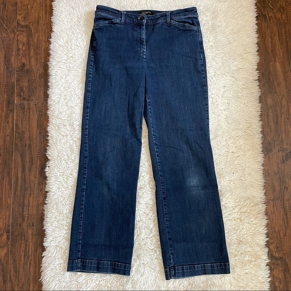 Talbots Jeans Women's 10 Mid Rise Straight Leg Blue Fade Stretch Denim - Picture 1 of 8